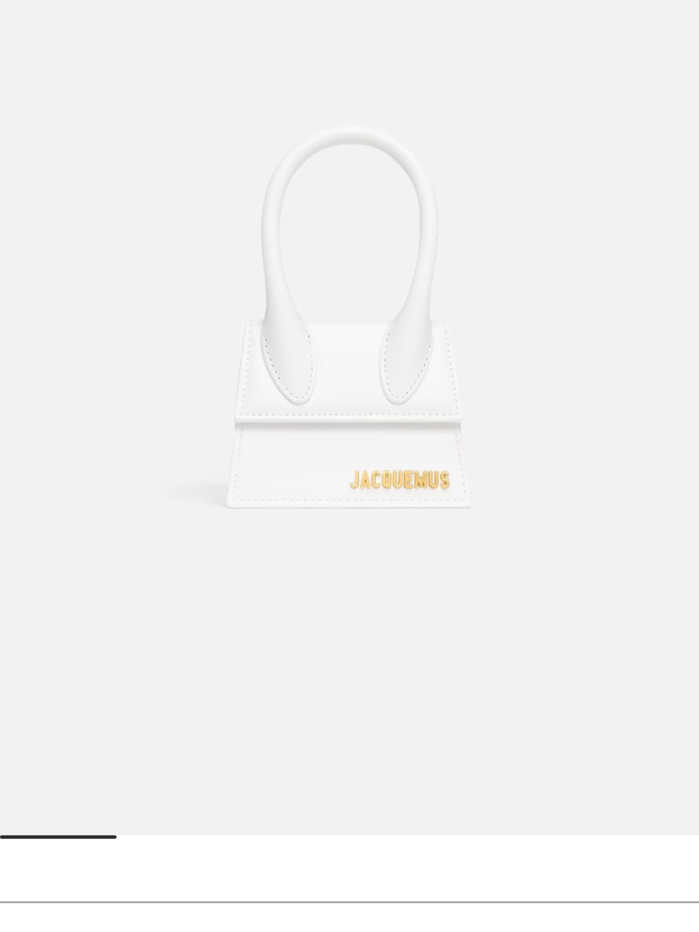 Jacquemus White Mini Le Chiquito Shoulder Bag with Gold Logo